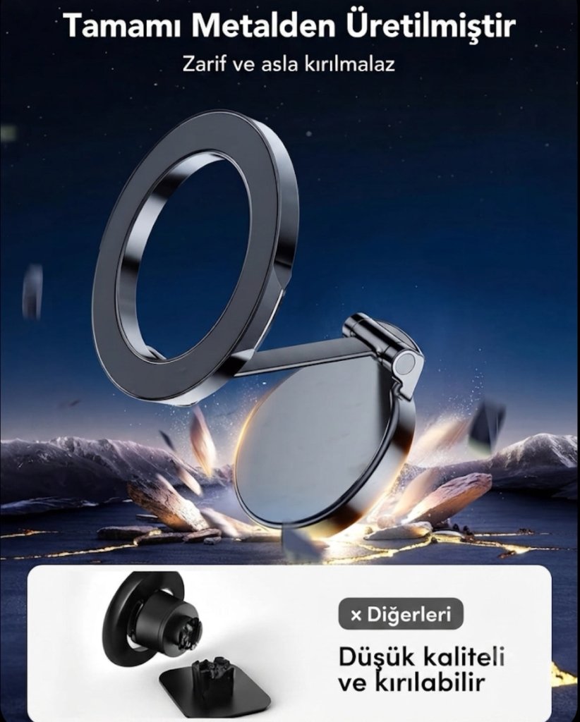 Kevita Prime 360 Dönebilen Ayarlanabilir Araç Içi Tutucu Kullanılabilen Vakumlu K007 Magsafe Telefon Tutucu
